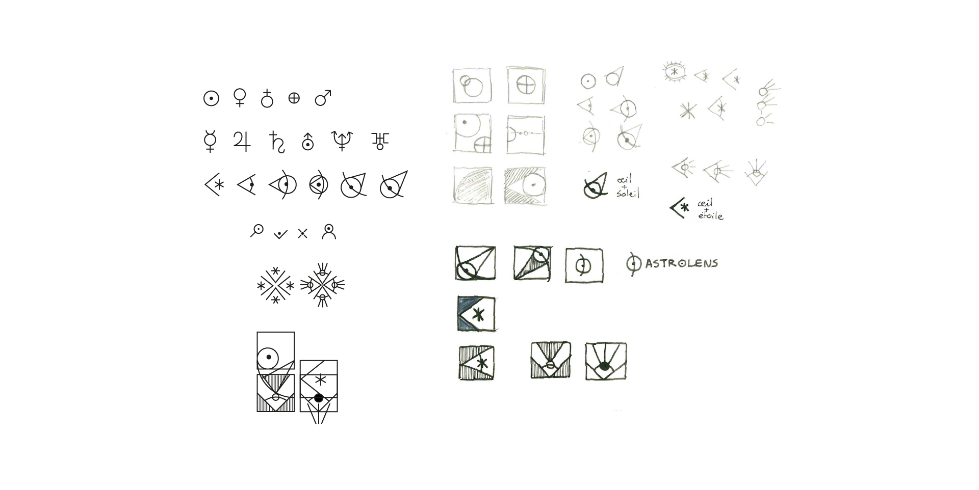 Croquis du logo d'Astrolens