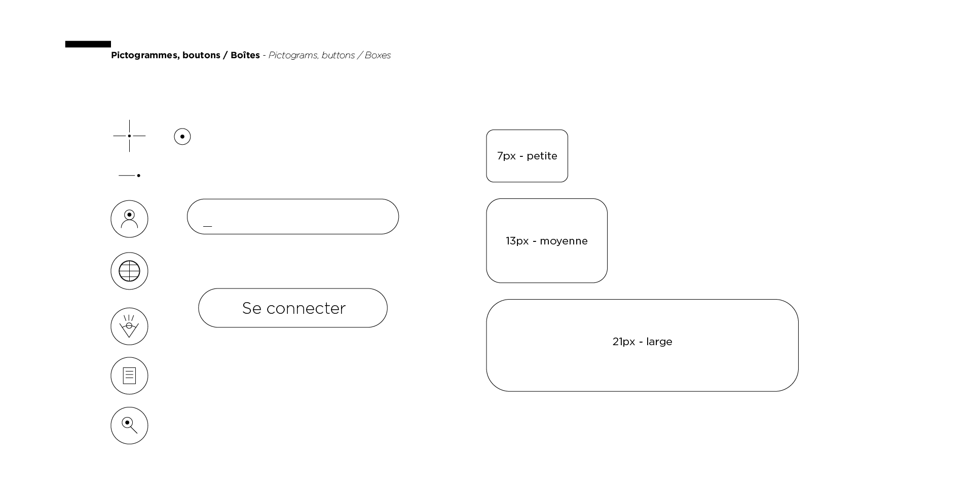 Boutons et pictogrammes