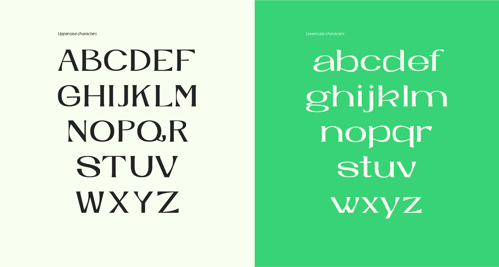 Set de capitales et de majuscules de la typographie Arck