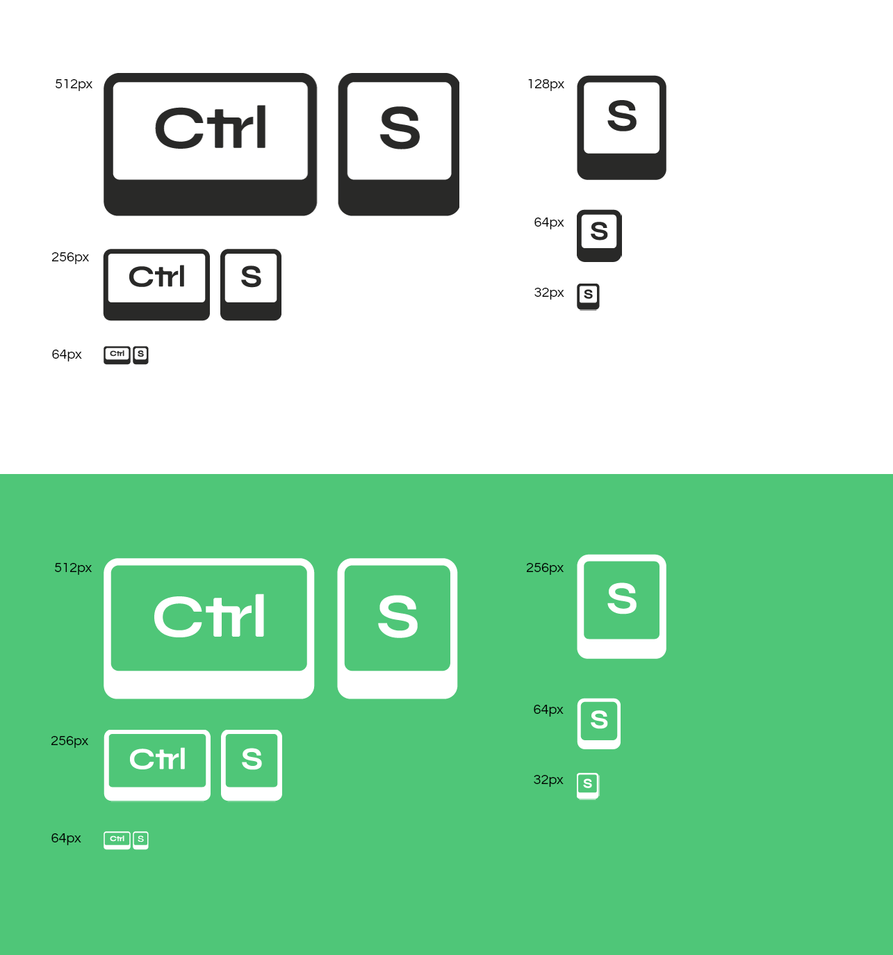 grille de tailles pour le logo de Ctrl S